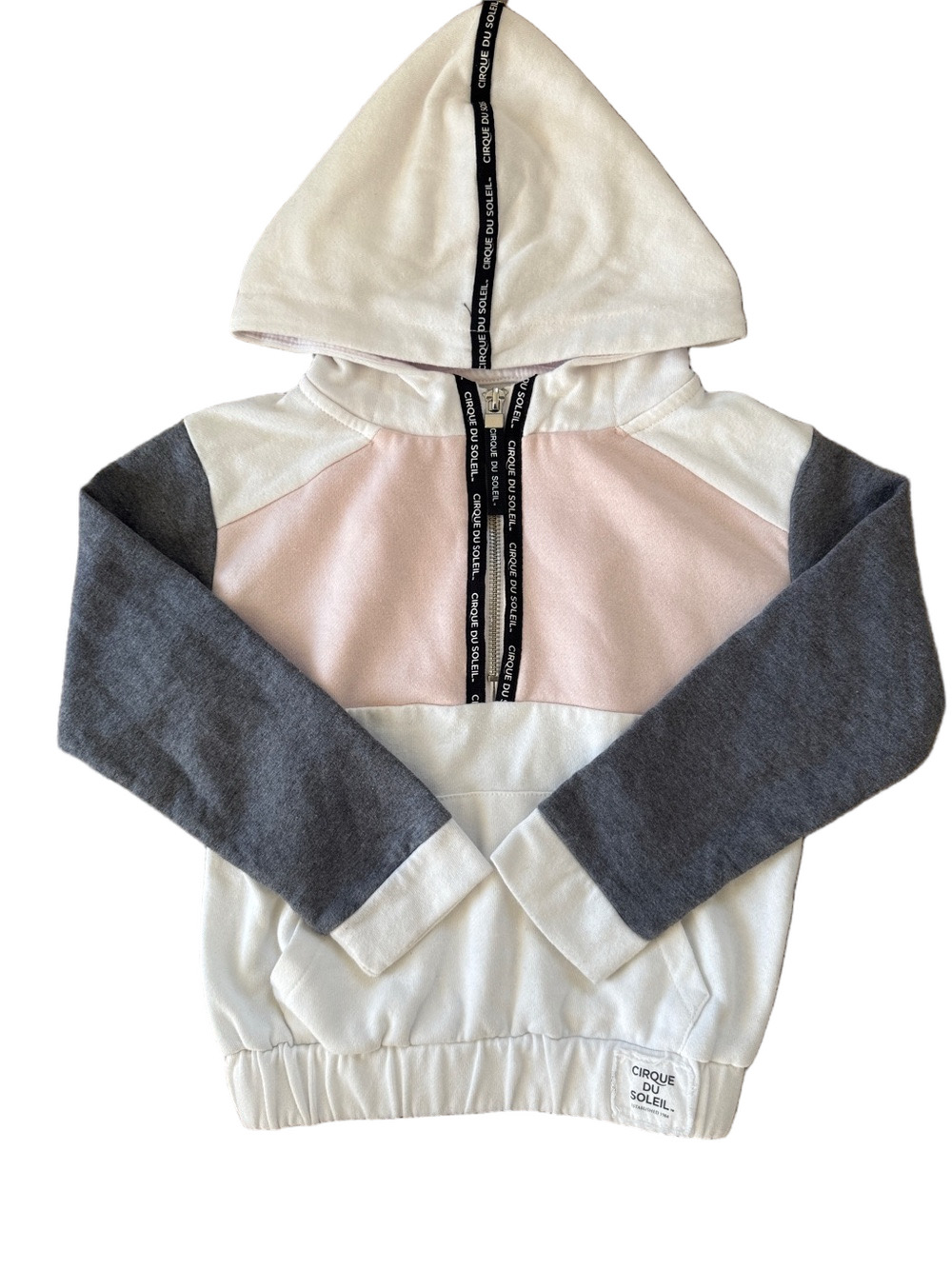 Cirque du Soleil Girls' Colorblock Hoodie in Pink, White & Gray